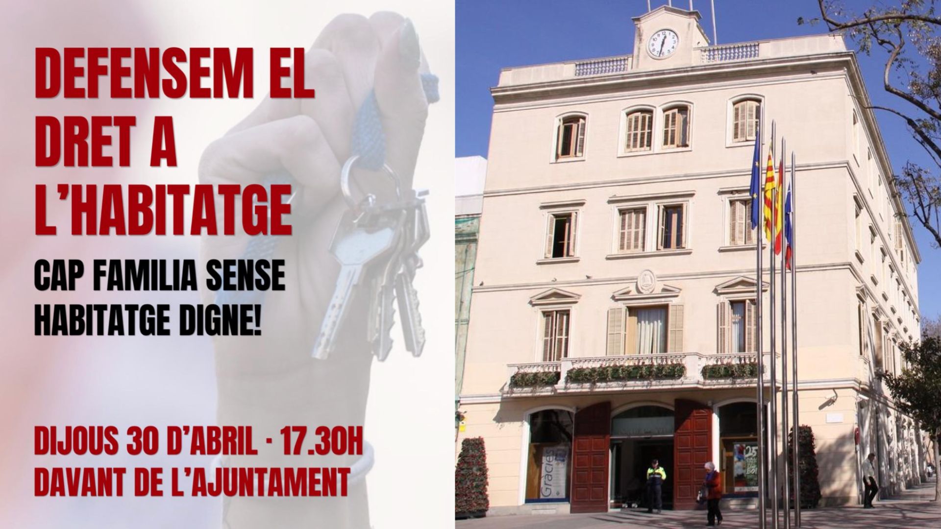 L’Assemblea pel Dret a l’Habitatge a Sant Boi convoca una concentració davant l’Ajuntament coincidint amb el Ple