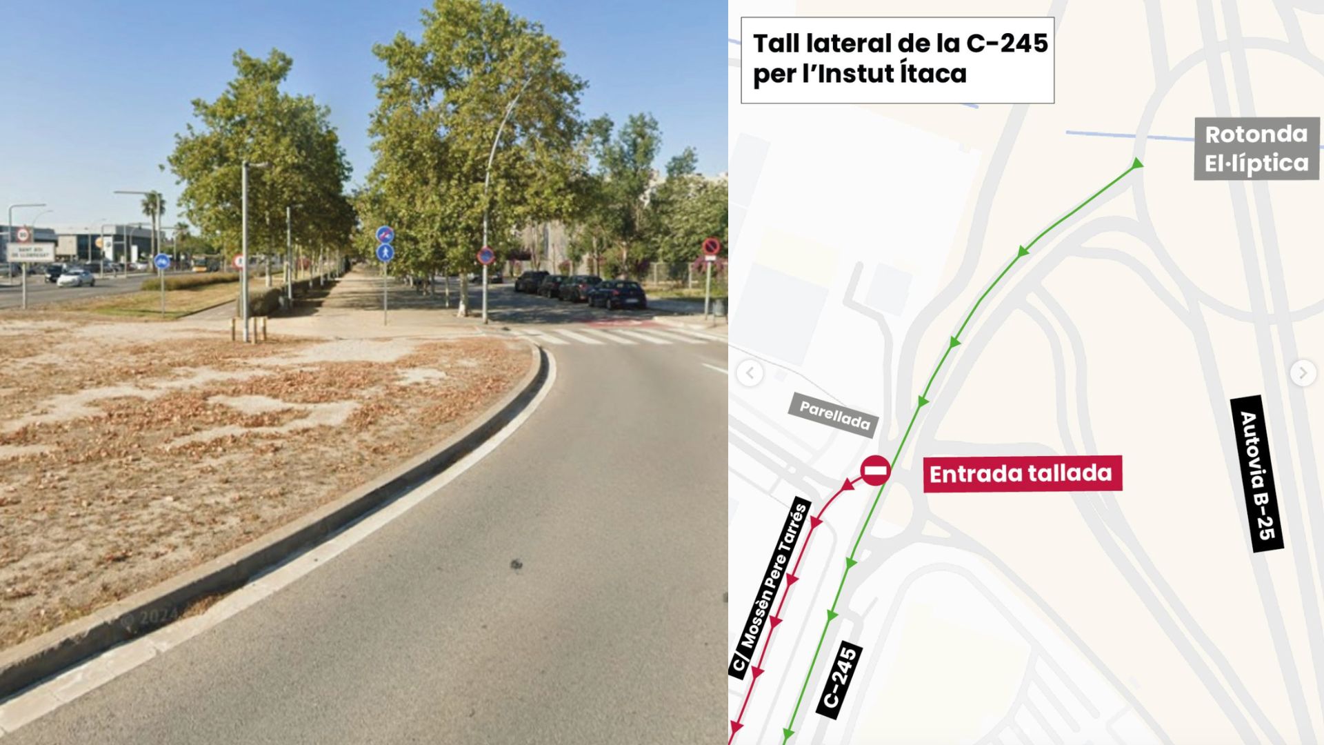 Nou tall a la C-245 de Sant Boi afectacions al trànsit, aparcament i bus L61 durant els pròxims dos mesos
