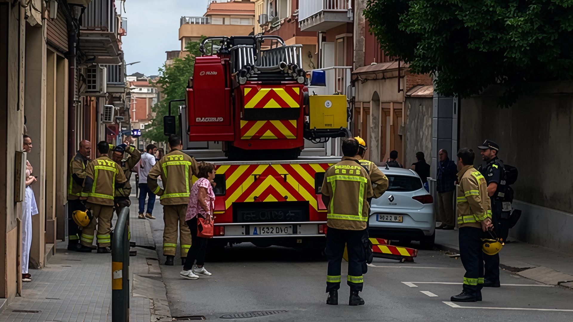 Aparatosa evacuació mèdica al carrer Francesc Pi i Maragall de Sant Boi policia, bombers i SEM