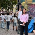 500 alumnes de Sant Boi converteixen la plaça de l'Ajuntament en un clam per l'acollida de refugiats