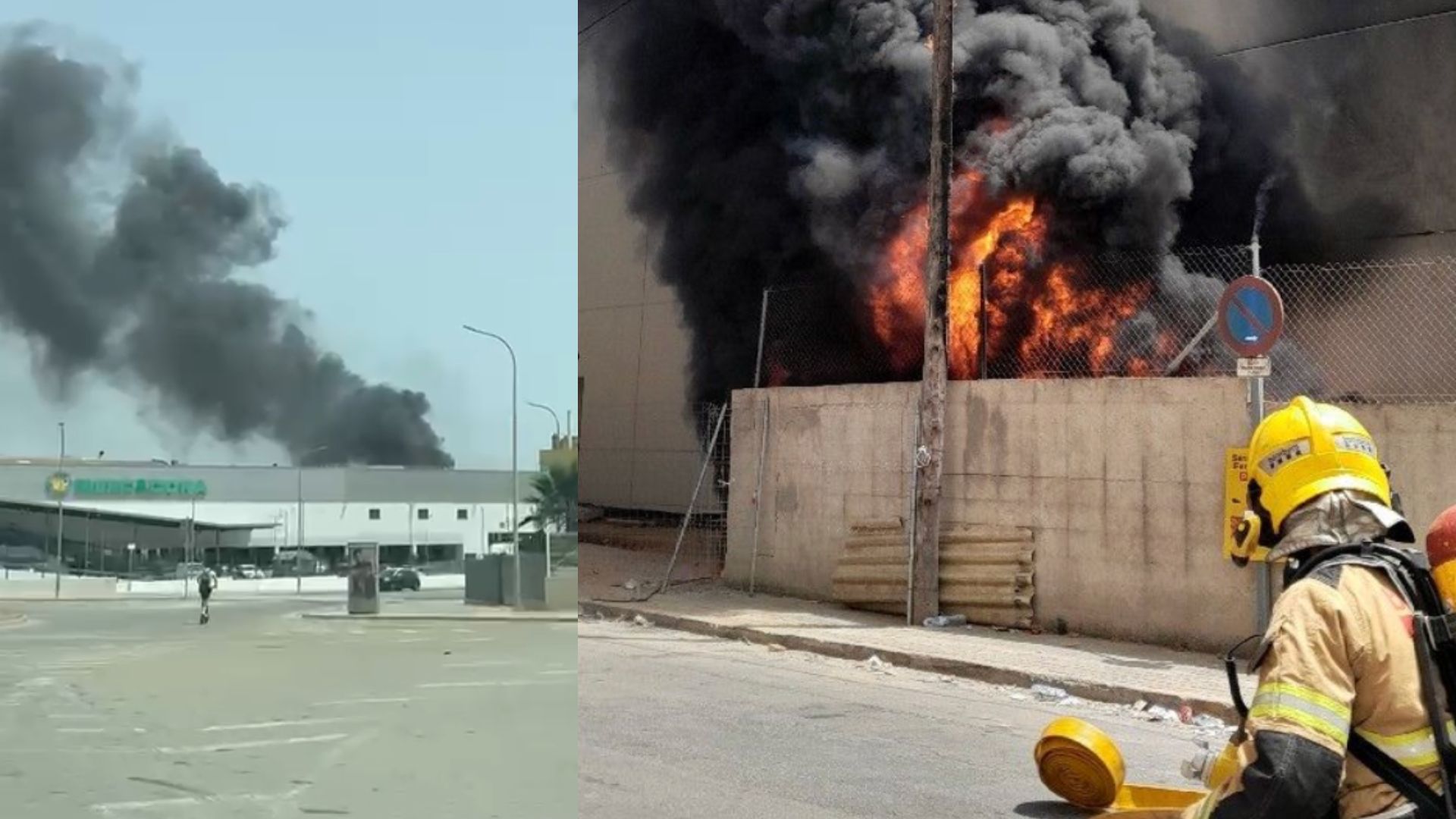 Ensurt aquest migdia a Sant Boi per un incendi a l'exterior d'una nau molt a prop del Mercadona