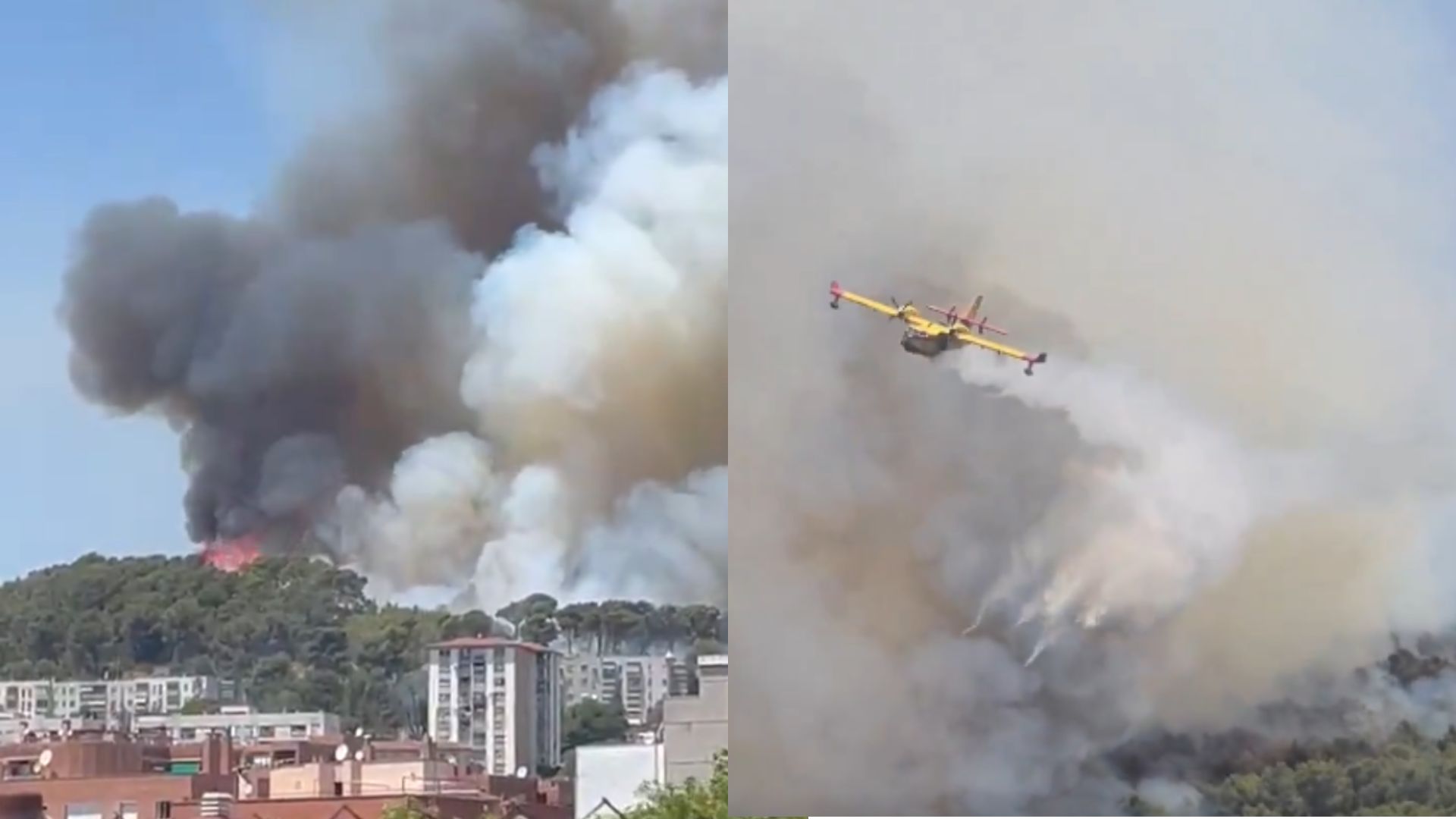 Les alarmes sonen a Sant Boi un incendi forestal a Gavà manté en alerta el Baix Llobregat