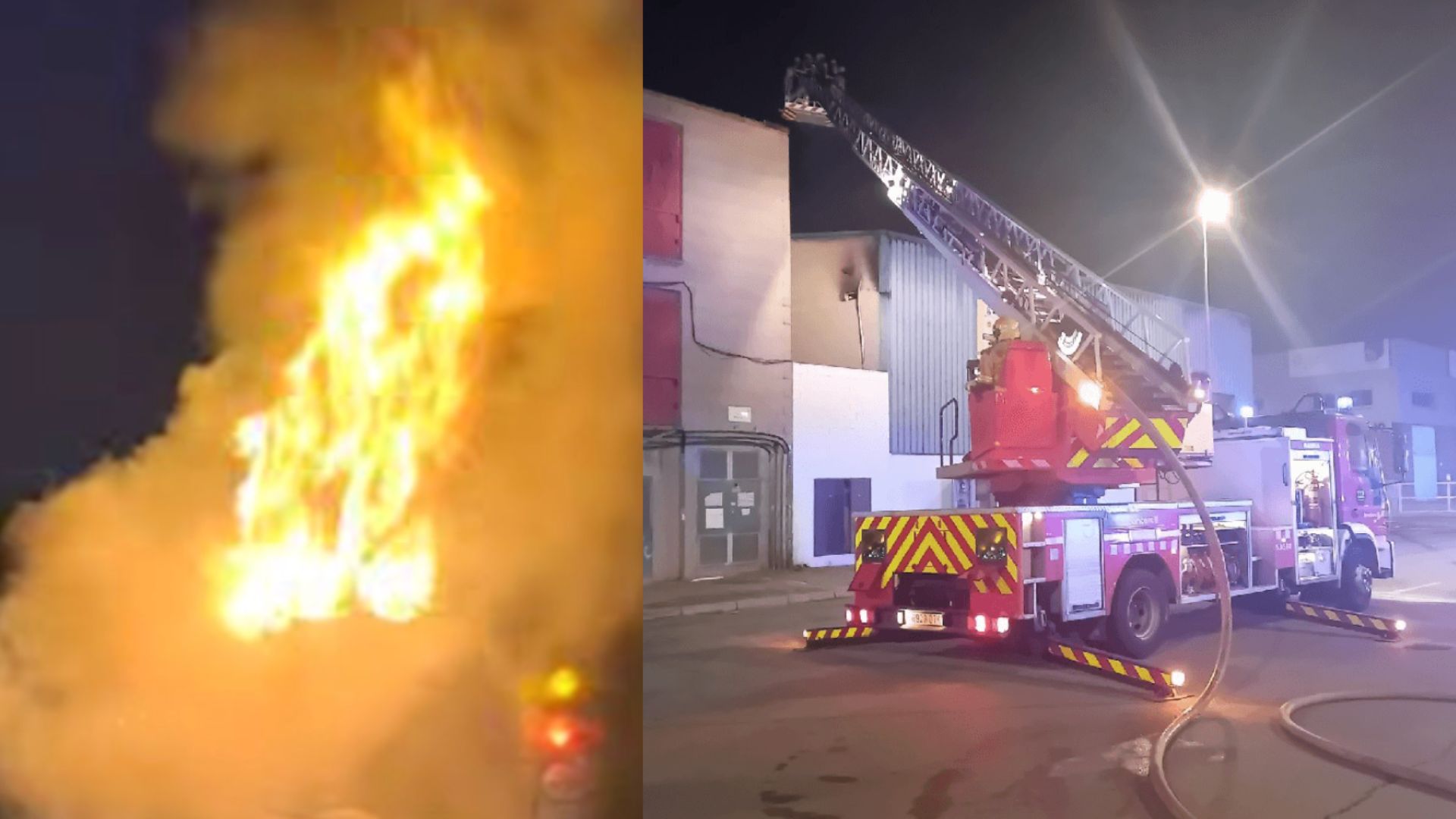 Ensurt nocturn a Sant Boi un incendi arrasa una bugaderia industrial i activa deu dotacions de Bombers