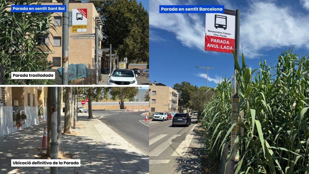 Una entrada de Sant Boi canvia de cara i recupera les parades d’autobús