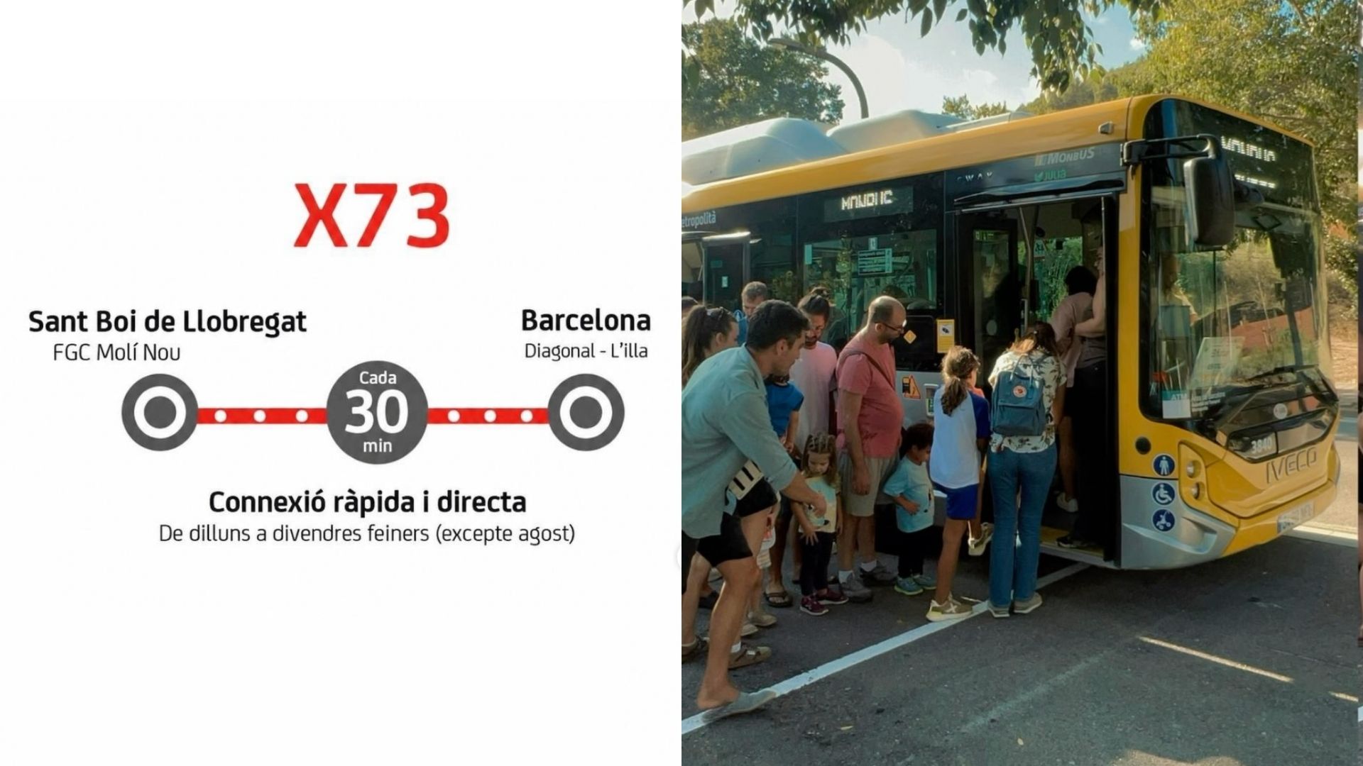 Sant Boi estrena un bus directe a la Diagonal i reforça la X79 amb vehicles articulats